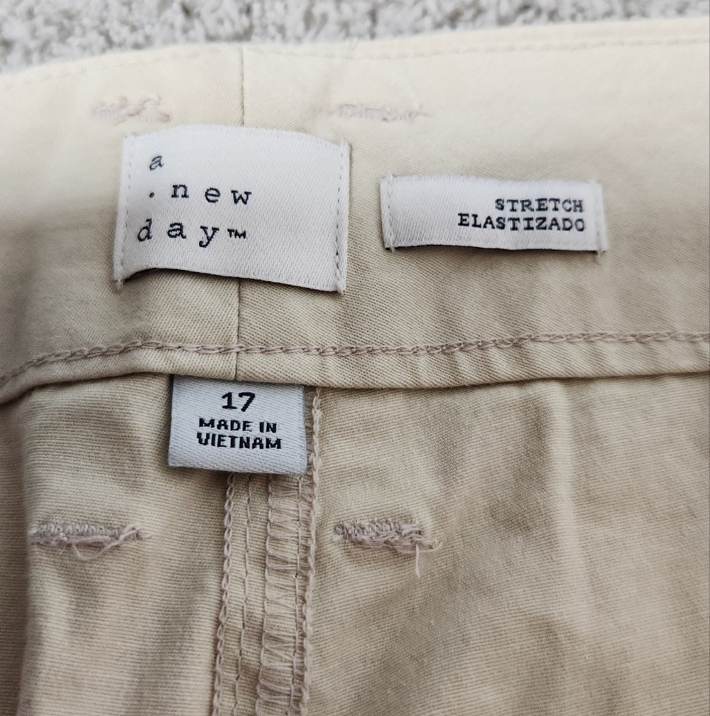 Women's High-Rise Straight Ankle Chino Pants - A New Day Tan 17 - Picture 9 of 16